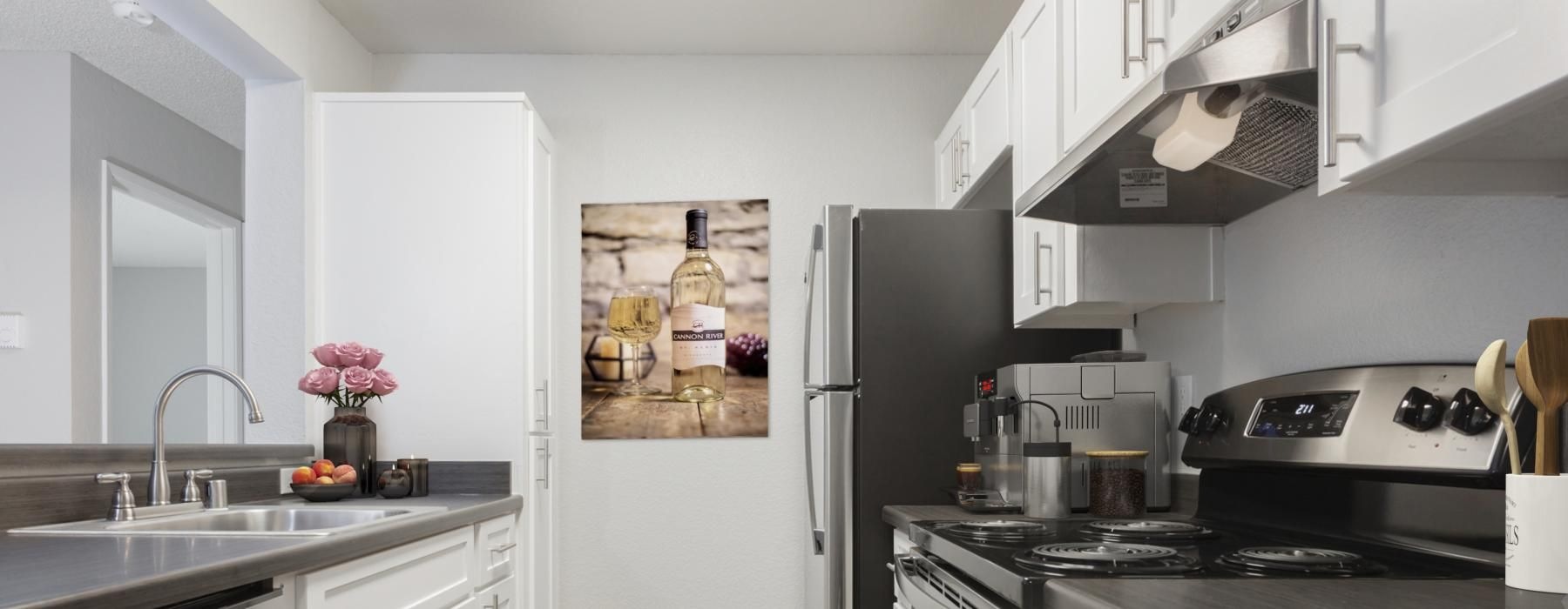 Well-lit kitchen with ample counter space